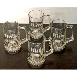 Hire's Root Beer Cream Soda Orange Soda Grape Soda Drinking Mugs ETCHED Set Of 4